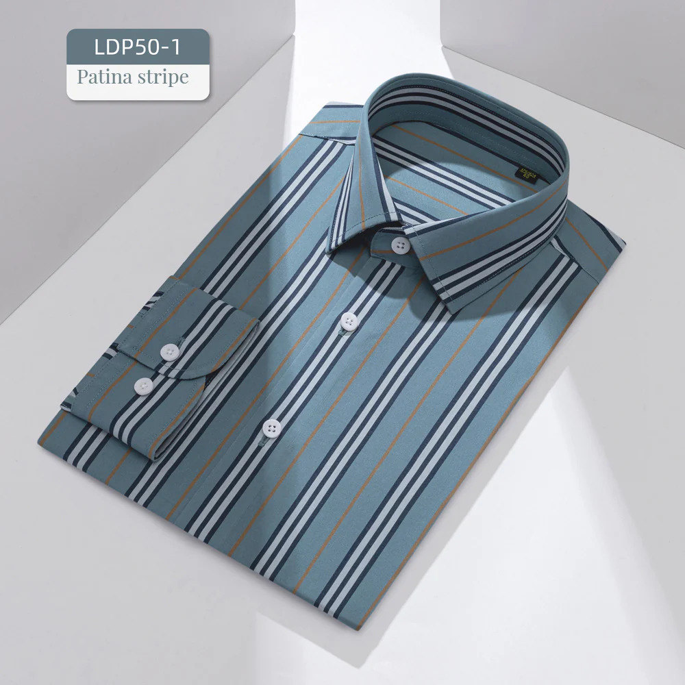 100 count cotton DP non-iron plaid shirt striped shirt - Image 6