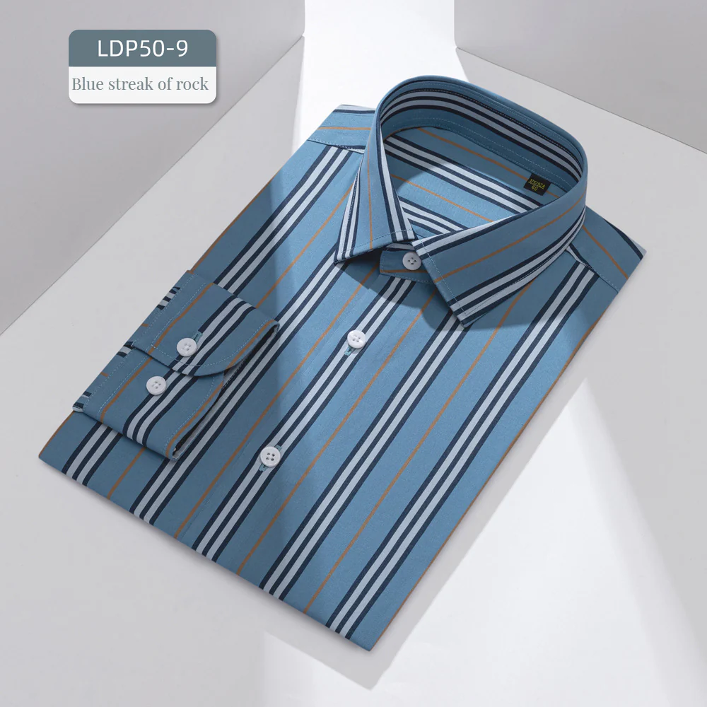 100 count cotton DP non-iron plaid shirt striped shirt - Image 7