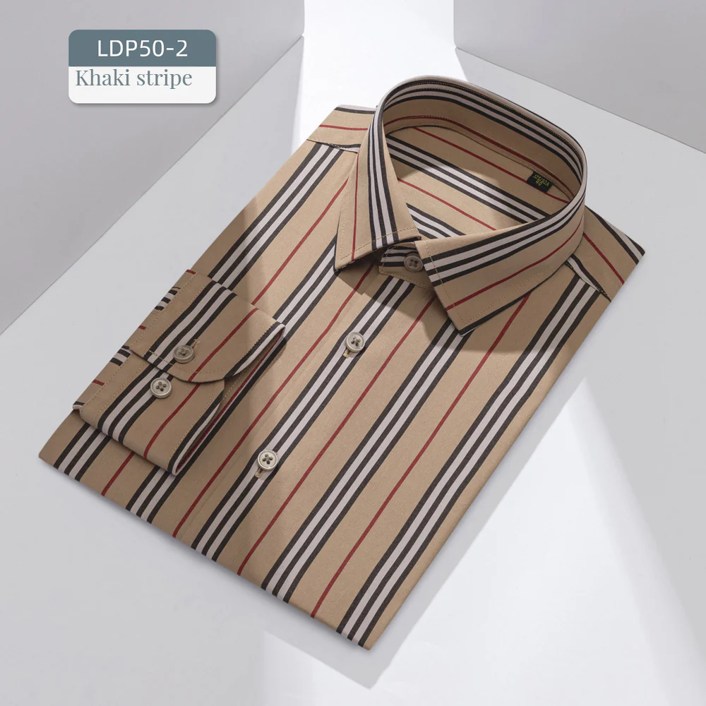 100 count cotton DP non-iron plaid shirt striped shirt - Image 8