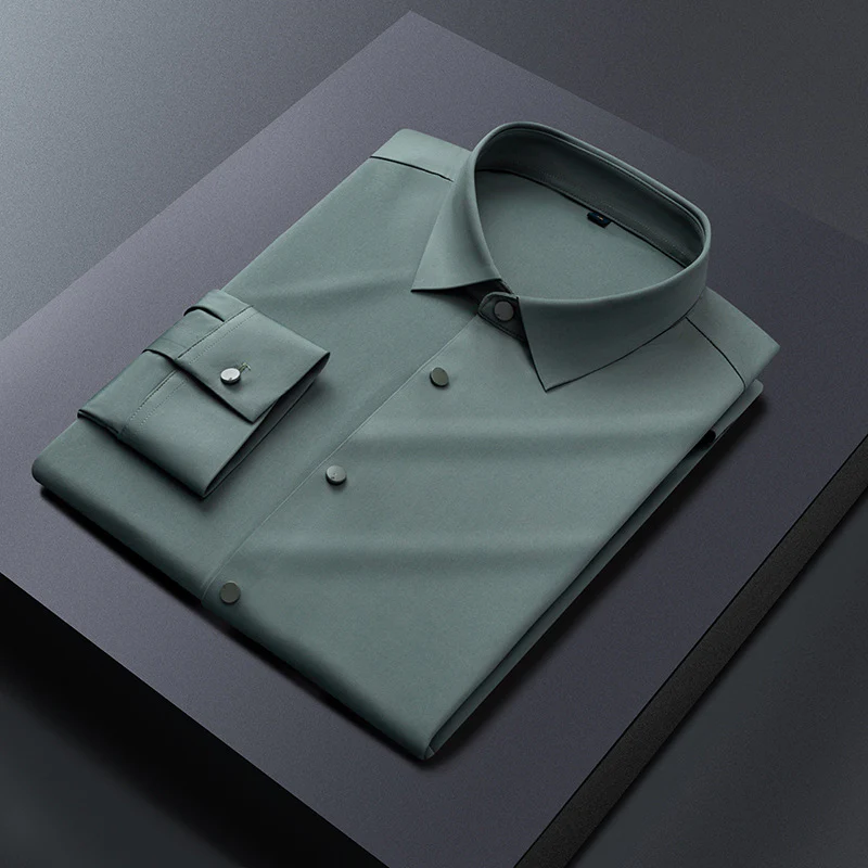 Ice Silk Seamless Stretch Shirt - Image 11