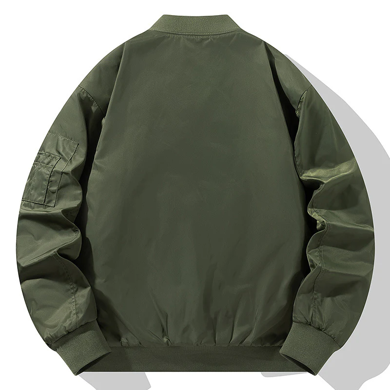 Men's baseball jacket American casual workwear retro double-sided pilot jacket autumn and winter plus velvet warm - Image 3