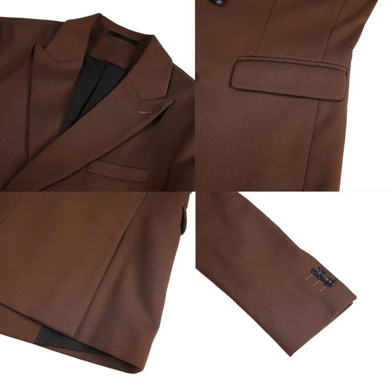 Men's double-breasted three-button suit - Image 4