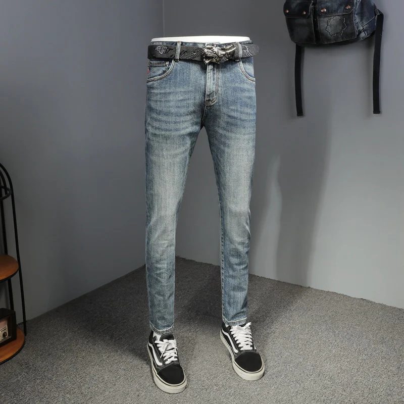 Men's straight American light-colored simple jeans for all seasons - Image 3