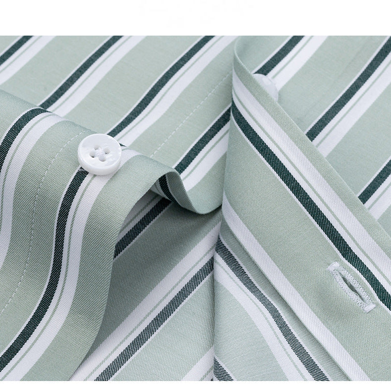 Men's striped cotton ready-to-wear non-iron men's shirt - Image 3