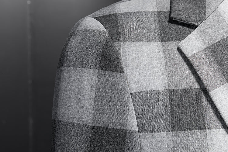 Men's suit jacket plaid three-dimensional stylish slim fit - Image 6