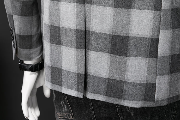 Men's suit jacket plaid three-dimensional stylish slim fit - Image 7