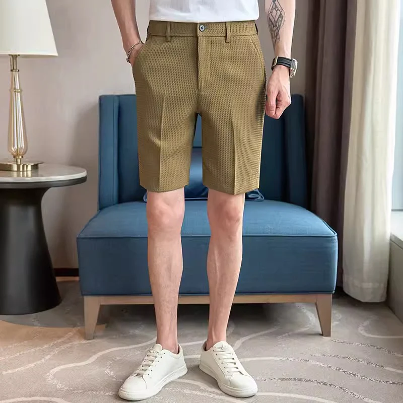 Men's suit shorts ice silk high-end casual shorts - Image 3