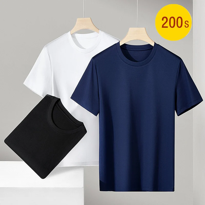 Round neck T-shirts Men's short-sleeved T-shirts Half-sleeved bottoming shirts - Image 7